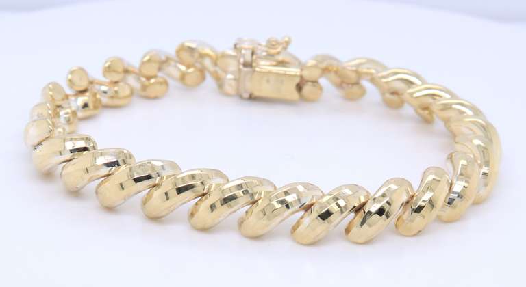 Divine Yellow Gold Diamond Cut San Marco Bracelet