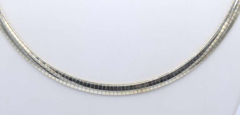 Vintage Italian 925 Sterling Silver Omega Necklace