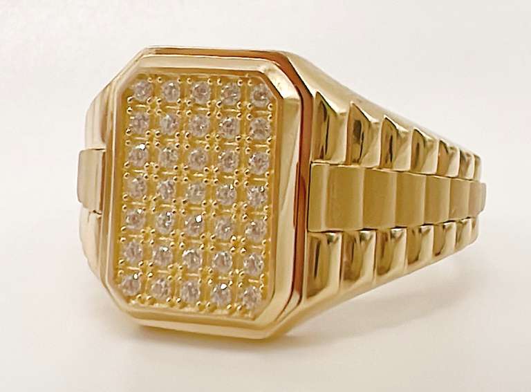 Men's 14kt Solid Yellow Gold & CZ Ring