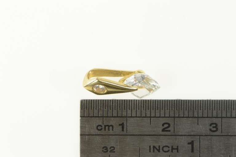 14K Yellow Gold Faceted Cushion Cubic Zirconia Geometric Pendant