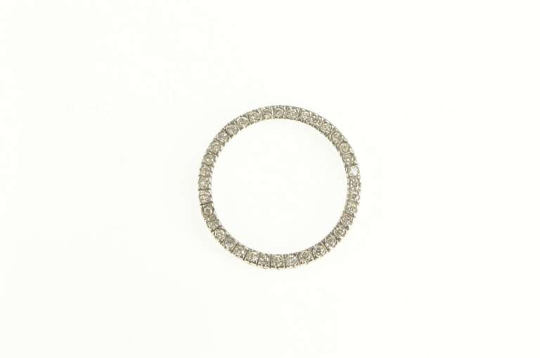 10K White Gold Diamond Encrusted Circle Journey Symbol Pendant