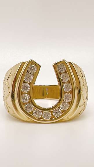Men's 14kt Solid Yellow Gold & CZ Ring