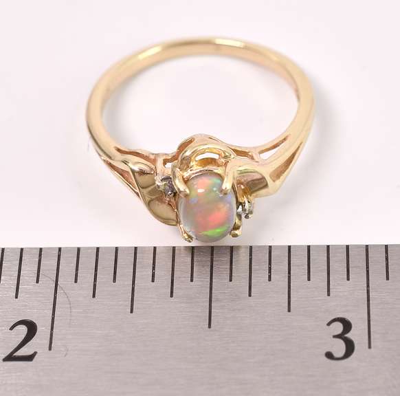 Darling Opal and Diamond Ring in Yellow Gold