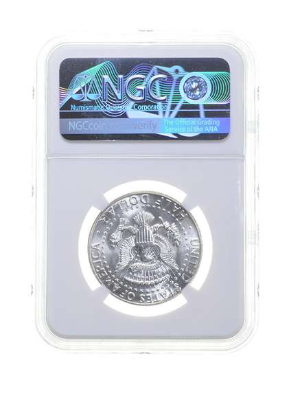MS66 ERROR 1965 SMS Kennedy Half Dollar - OBV Struck Thru - Graded NGC