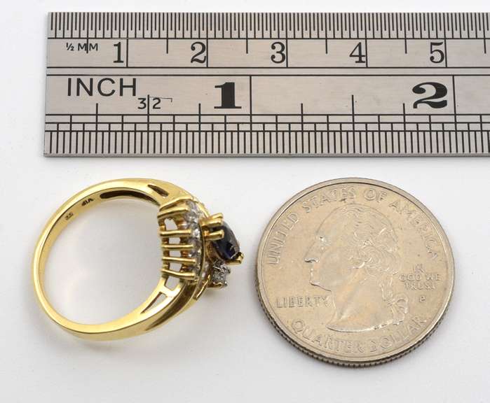 Glittering Sapphire and Diamond Ring