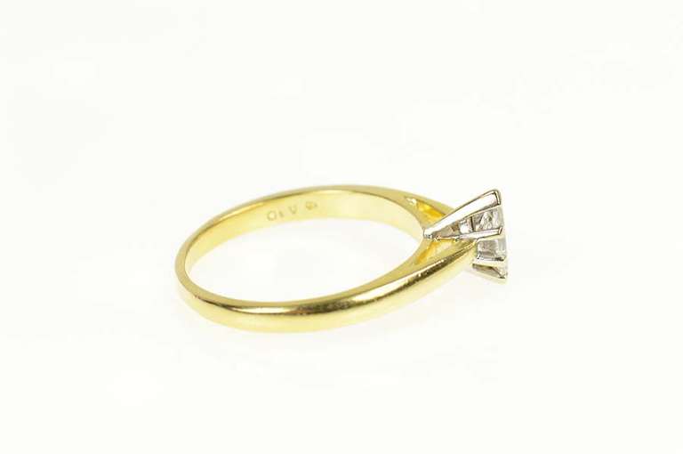 18K Yellow Gold 0.35 Ct Marquise Diamond Solitaire Engagement Ring
