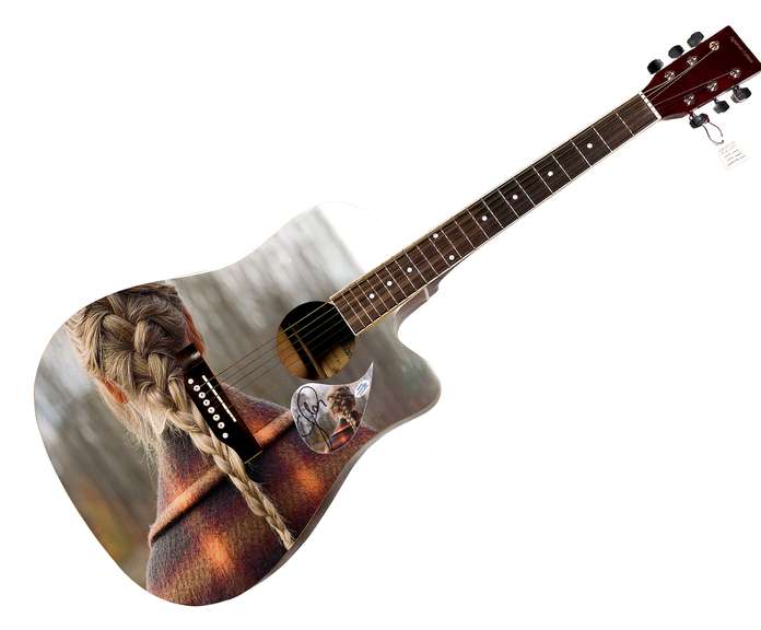 Taylor Swift Evermore Autographed Signed Custom Photo Graphics Guitar ACOA
