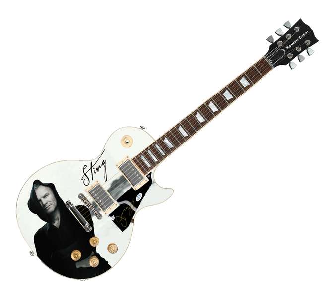 Police Sting Autographed Signed Custom Graphics Photo Guitar ACOA