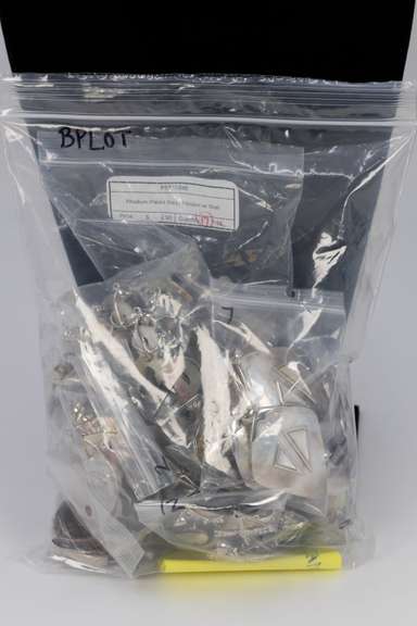 Abalone Shell Pendants Lot of 105 Rhodium Plating Over Brass