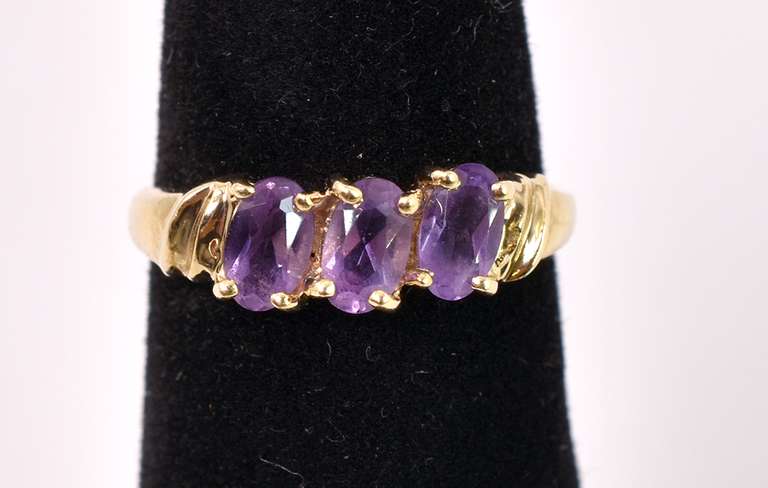 Petite Amethyst Ring in 14K Yellow Gold