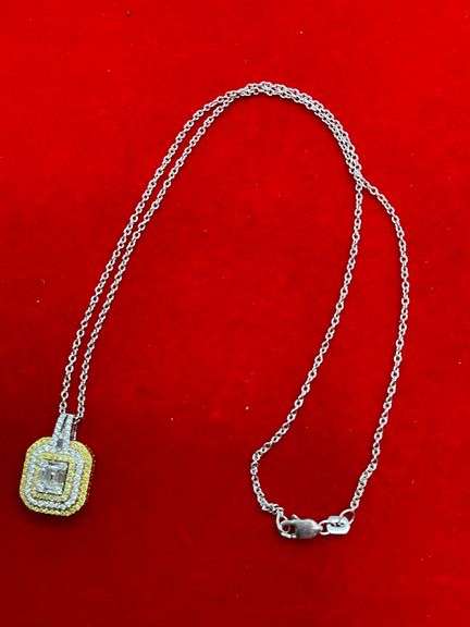 18K WHITE GOLD CHAIN WITH 18K GOLD AND DIAMOND PENDANT
