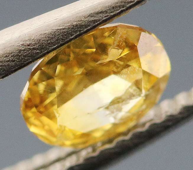 Rare .23ct oval cut yellow Diamond