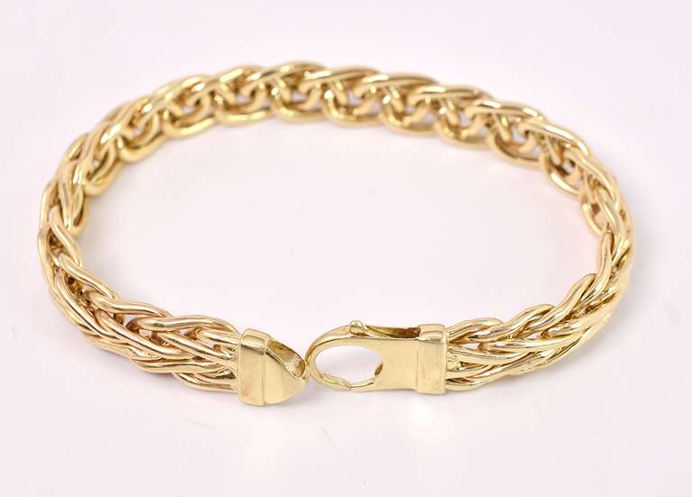 Brilliant Woven Style Bracelet in 14K Yellow Gold