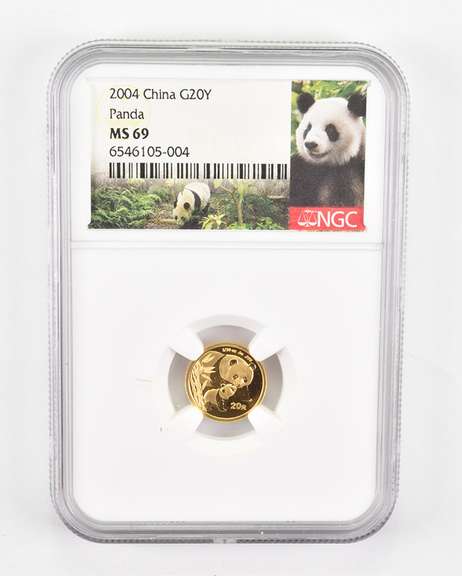 MS69 2004 China 20 Gold Yuan - Panda - Graded NGC