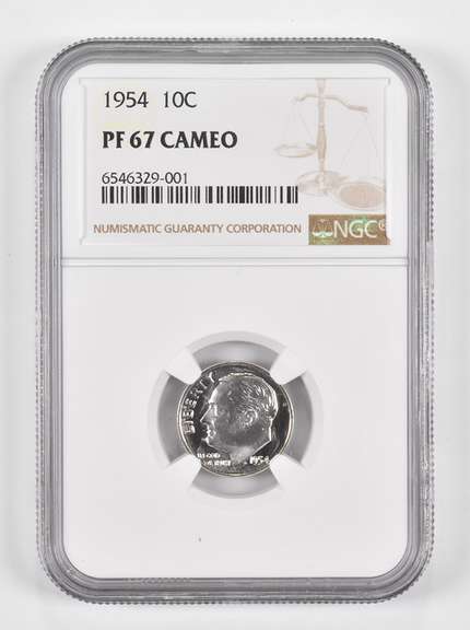 PF67 CAM 1954 Roosevelt Dime - Graded NGC