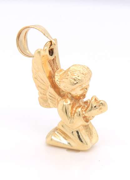 Beautiful Yellow Gold Kneeling Angel Charm