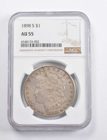 AU55 1898-S Morgan Silver Dollar NGC
