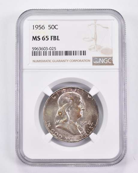 MS65 FBL 1956 Franklin Half Dollar - Graded NGC AMAZING Tone