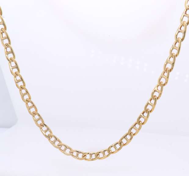 Powerful Yellow Gold Marine Link Chain Necklace