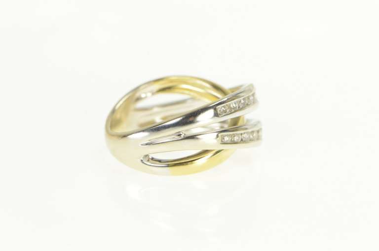 18K Yellow Gold 0.59 Ctw Diamond Layered Wedding Band Ring