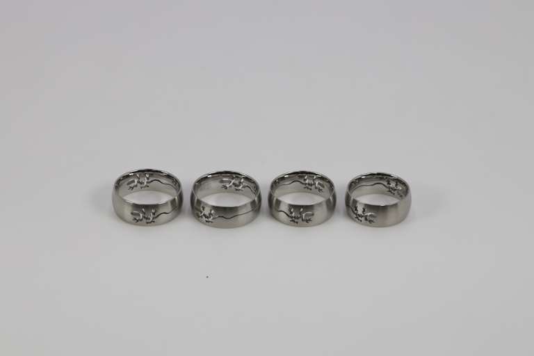 Lot of 17 Stainless Steel 316L Laser Cut Lizard Rings Various Sizes