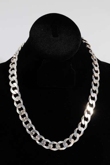 .925 Sterling Silver 13mm Curb Link Chain 20 Inches