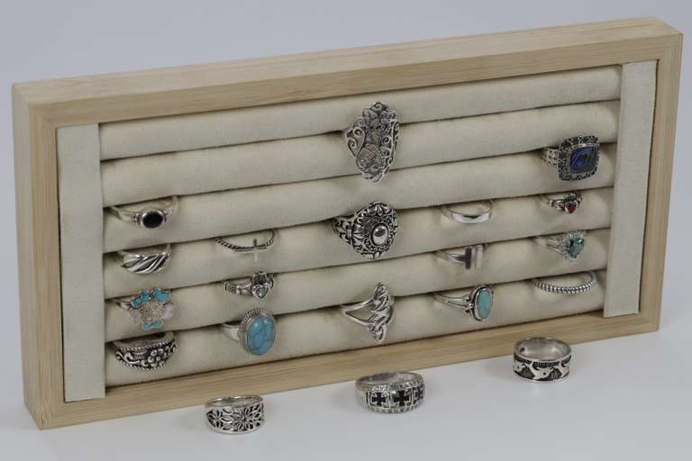 .925 Sterling Silver Ring Assortment Various Sizes & Styles (20 Ring Lot)