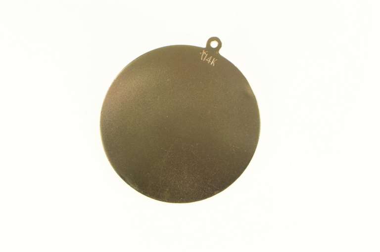 14K Yellow Gold Star of David Hebrew Jewish Diamond Medallion Pendant