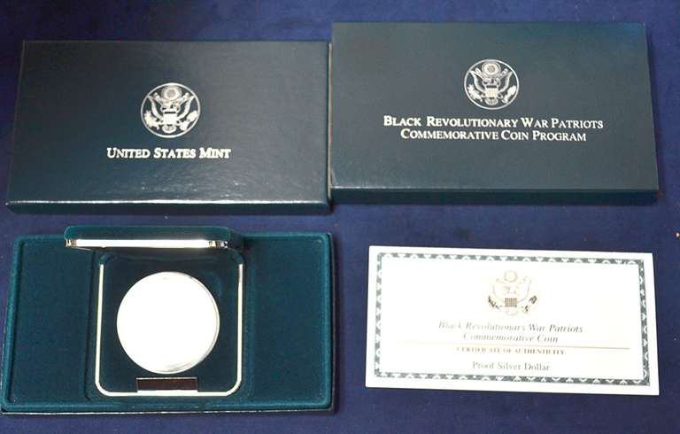 1998 Black Revolutionary War Patriots Silver Proof Commemorative Dollar OGP