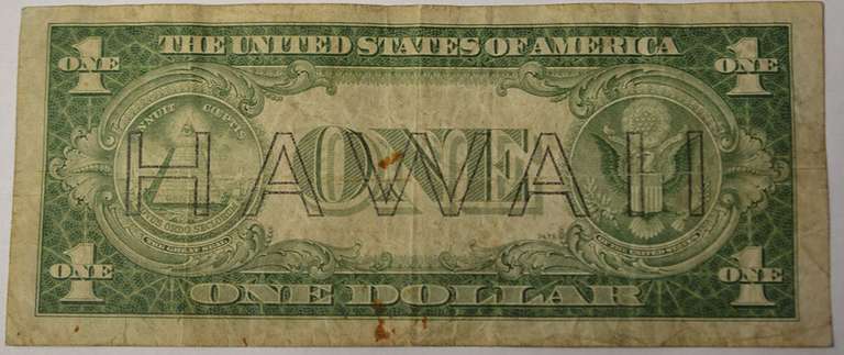 Series 1935A $1 Silver Certificate Hawaii WW2 Emergency Note, Circulated.