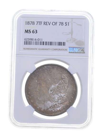 MS63 1878 7TF Rev Of 78 Morgan Silver Dollar - Graded NGC
