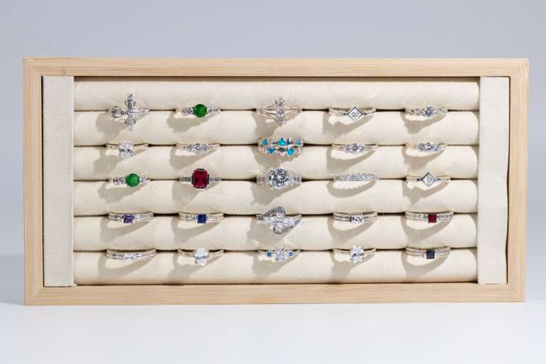 .925 Sterling Silver Ring Lot Various Sizes & Styles (25 Ring Lot)