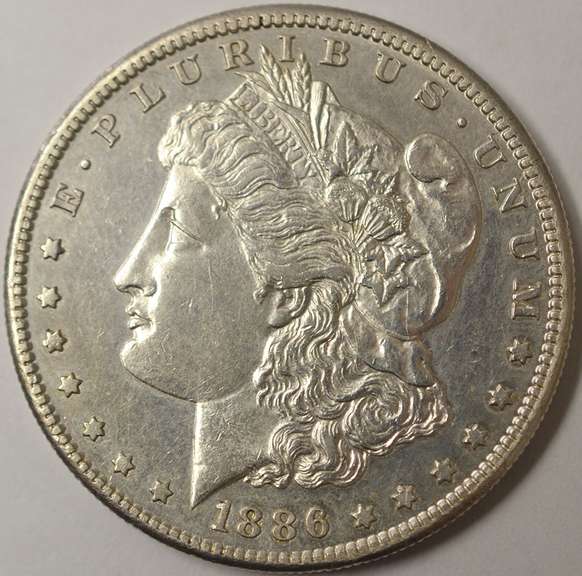 1886-S Morgan Silver Dollar, Lightly Circulated.