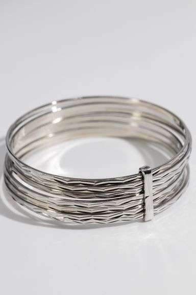.925 Sterling Silver Baby 7 Day Bangle Bracelet Inside Diameter 55mm
