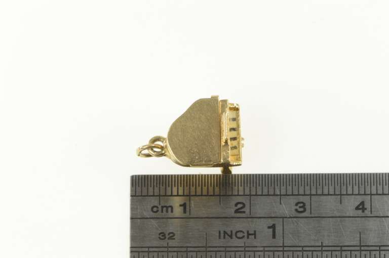 14K Yellow Gold 3D Grand Piano Musical Instrument Charm/Pendant