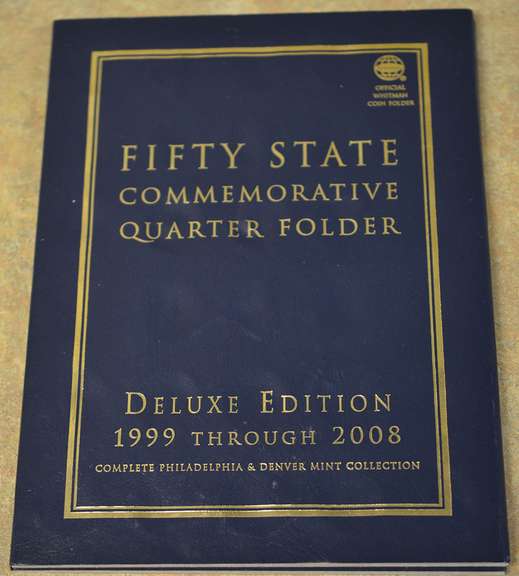 Complete 1999-2008 Whitman 50 State Commemorative Quarter Folder, P & D, BU Coins