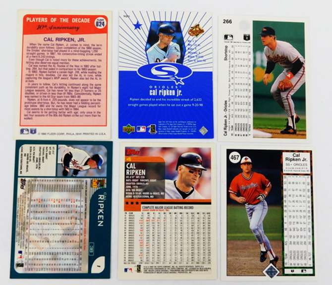 6 Cal Ripken, Jr. Baseball Cards