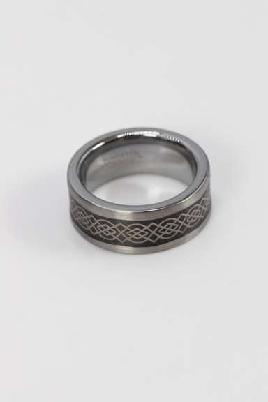 Men's Tungsten Carbide Two Tone Celtic Wedding Band Comfort Fit Ring Size 6