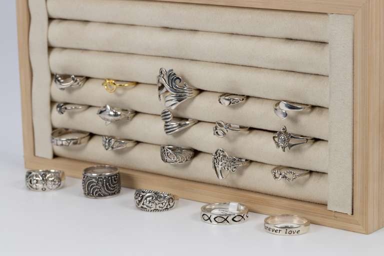 .925 Sterling Silver Curated 20 Ring Lot Various Sizes & Styles