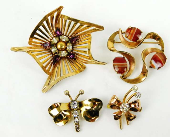 4 Vintage Gold Filled Pins