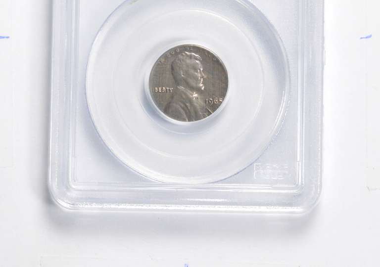 MS61 1965 Lincoln Memorial Cent Error Struck On Clad 10C Planchet PCGS