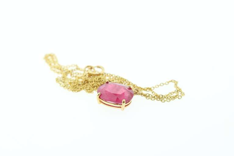 14kt Yellow Gold & Ruby Pendant Necklace