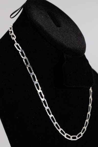 .925 Sterling Silver 5.7mm Diamond Cut Paperclip Chain 18 Inches