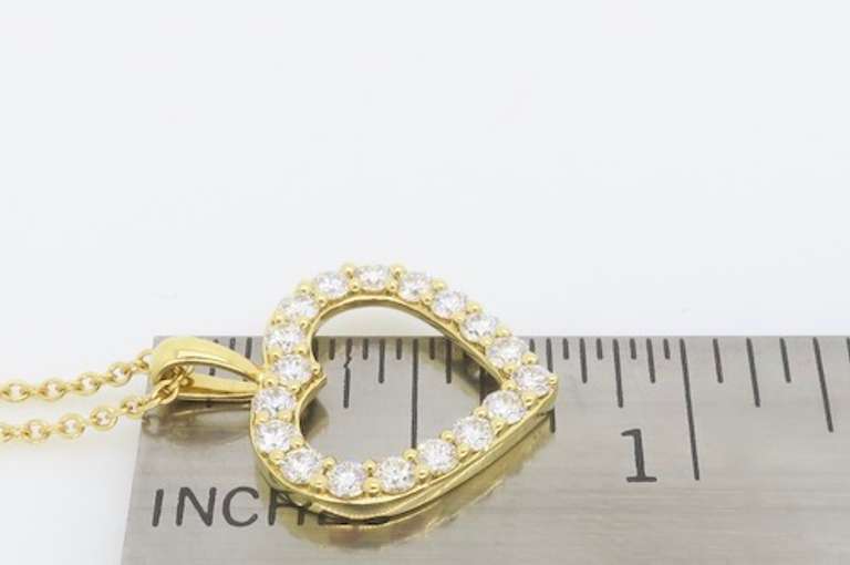 Mémoire 18k Yellow Gold Diamond Heart Pendant Necklace