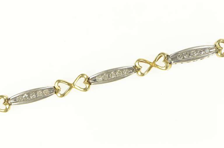 10K White Gold 0.67 Ctw Diamond Heart I Love You Tennis Bracelet