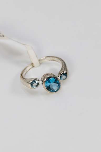 Sterling Silver Natural Blue Topaz Gemstone Ring