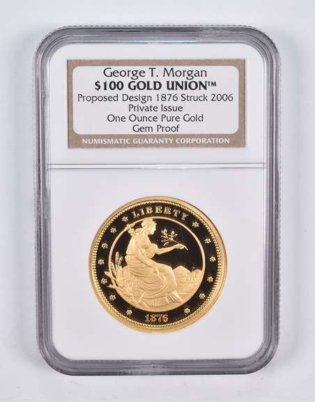 Gem Pf 2006 George T. Morgan $100 1 Oz Pure Gold Union Private Is. NGC
