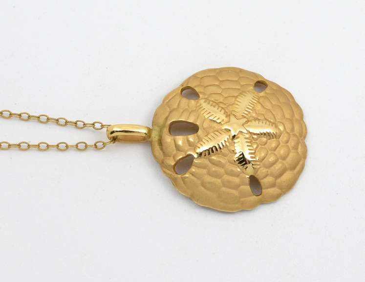Sand Dollar Pendant on Necklace