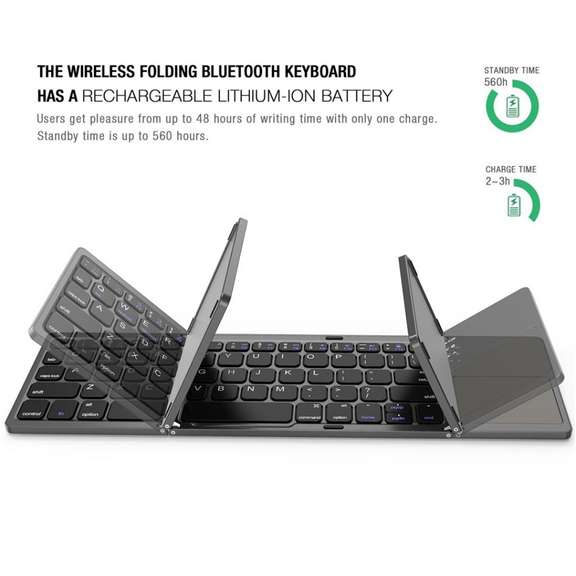 Mini Wireless Three Folding Bluetooth Keyboard Wireless