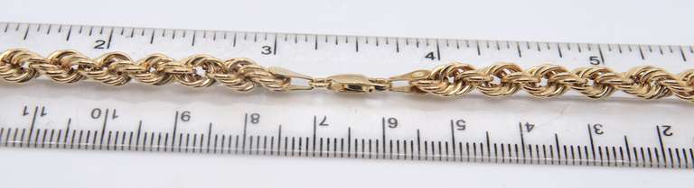 Simple Yellow Gold Rope Chain Necklace